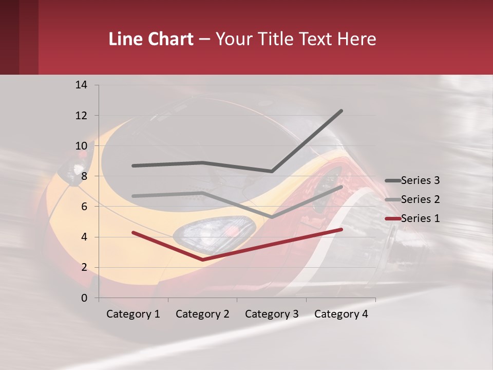 A Red And Yellow Train Traveling Down Train Tracks PowerPoint Template