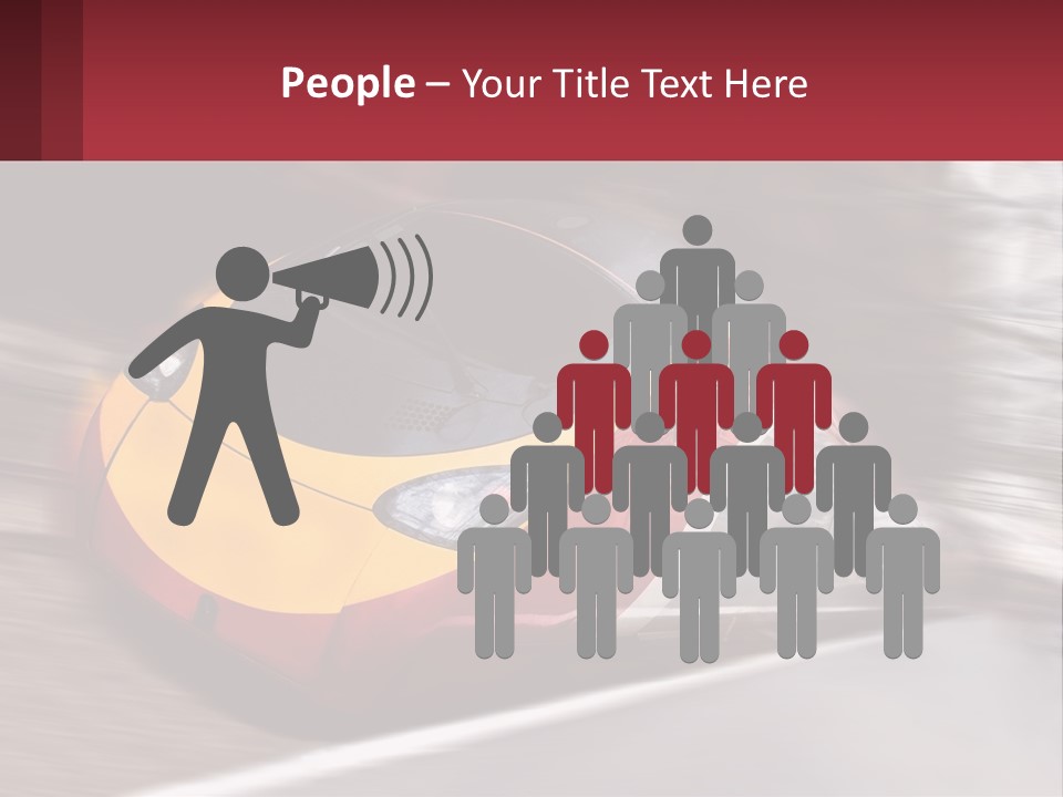 A Red And Yellow Train Traveling Down Train Tracks PowerPoint Template