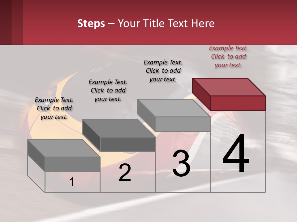 A Red And Yellow Train Traveling Down Train Tracks PowerPoint Template