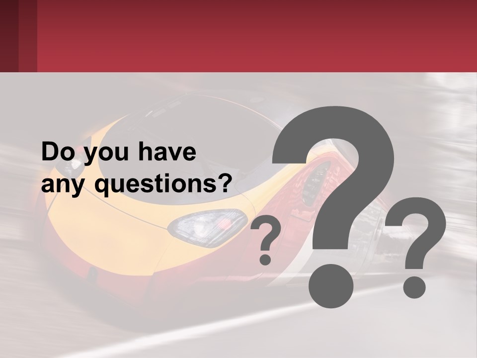 A Red And Yellow Train Traveling Down Train Tracks PowerPoint Template
