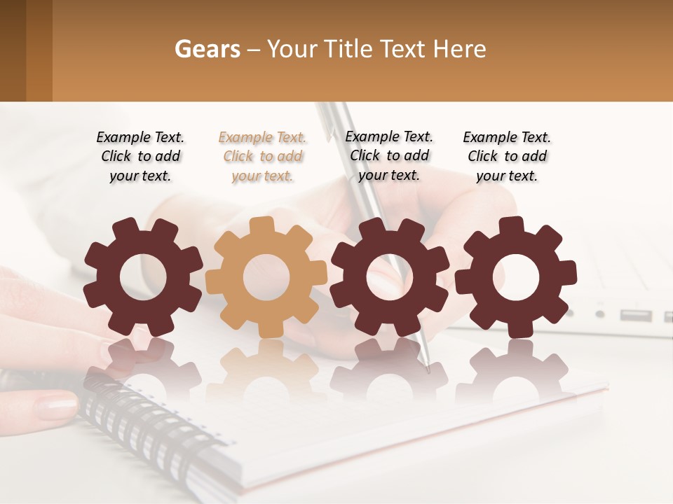 A Person Writing On A Piece Of Paper With A Pen PowerPoint Template