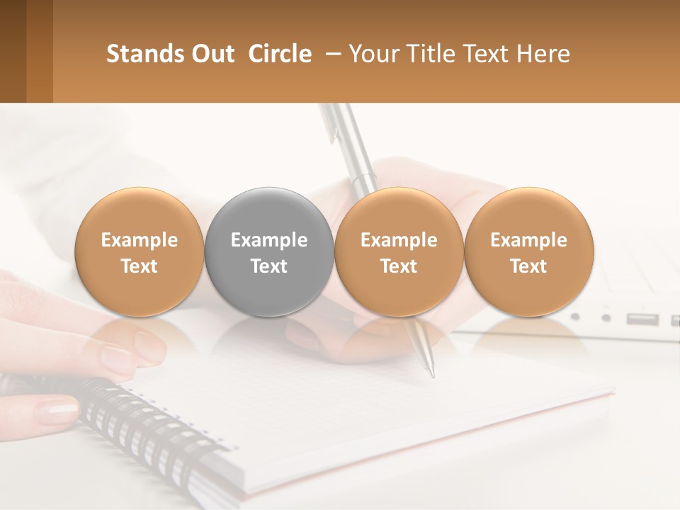 A Person Writing On A Piece Of Paper With A Pen PowerPoint Template