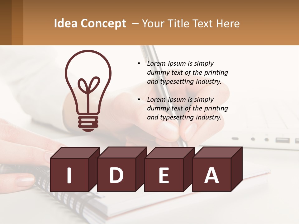 A Person Writing On A Piece Of Paper With A Pen PowerPoint Template