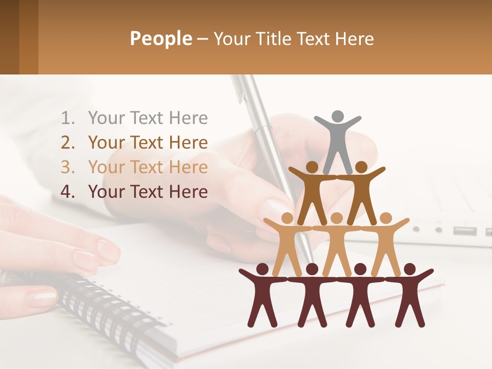 A Person Writing On A Piece Of Paper With A Pen PowerPoint Template