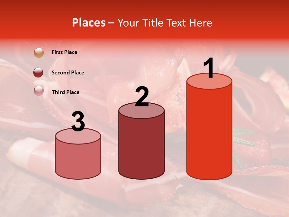 A Plate Of Meat With A Leaf On Top Of It PowerPoint Template