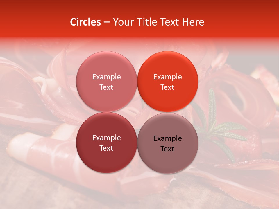 A Plate Of Meat With A Leaf On Top Of It PowerPoint Template