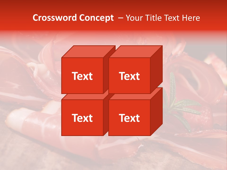 A Plate Of Meat With A Leaf On Top Of It PowerPoint Template