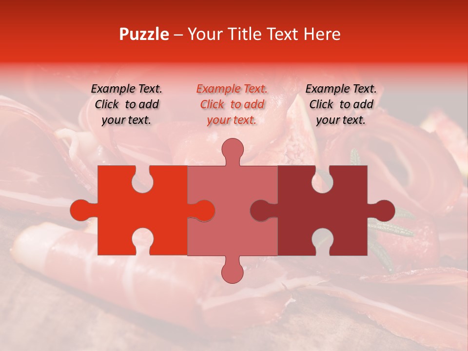 A Plate Of Meat With A Leaf On Top Of It PowerPoint Template