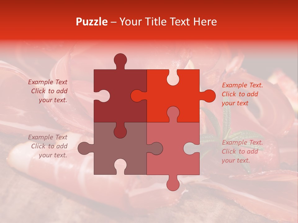 A Plate Of Meat With A Leaf On Top Of It PowerPoint Template