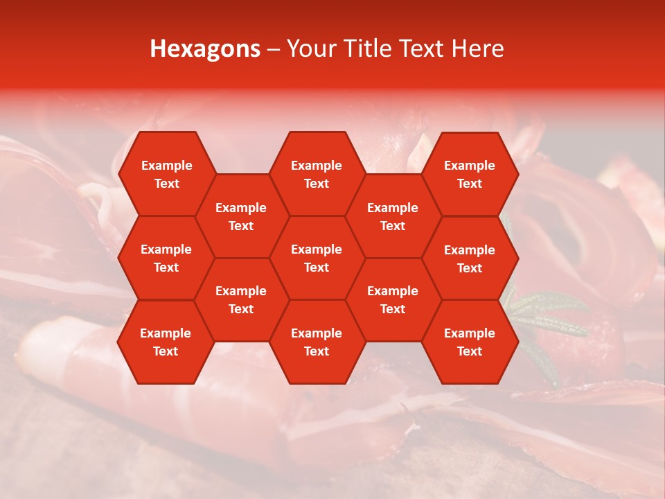 A Plate Of Meat With A Leaf On Top Of It PowerPoint Template