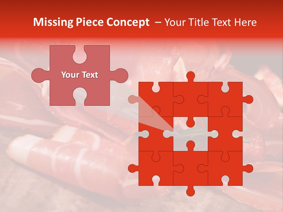A Plate Of Meat With A Leaf On Top Of It PowerPoint Template