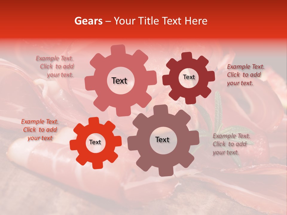 A Plate Of Meat With A Leaf On Top Of It PowerPoint Template