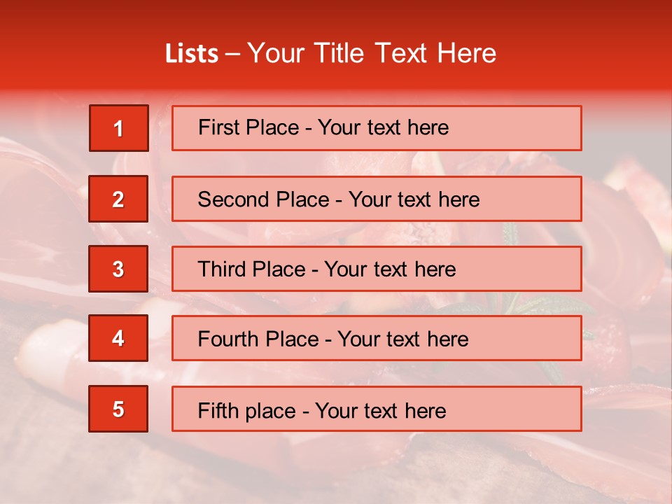 A Plate Of Meat With A Leaf On Top Of It PowerPoint Template