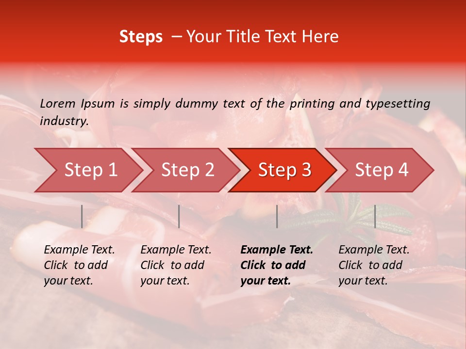 A Plate Of Meat With A Leaf On Top Of It PowerPoint Template