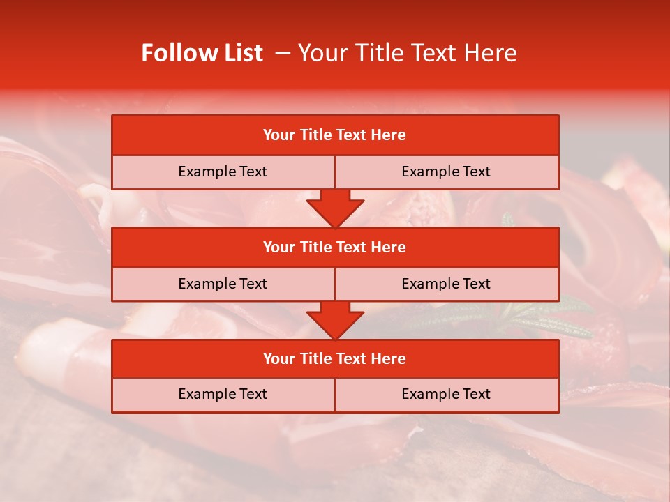 A Plate Of Meat With A Leaf On Top Of It PowerPoint Template