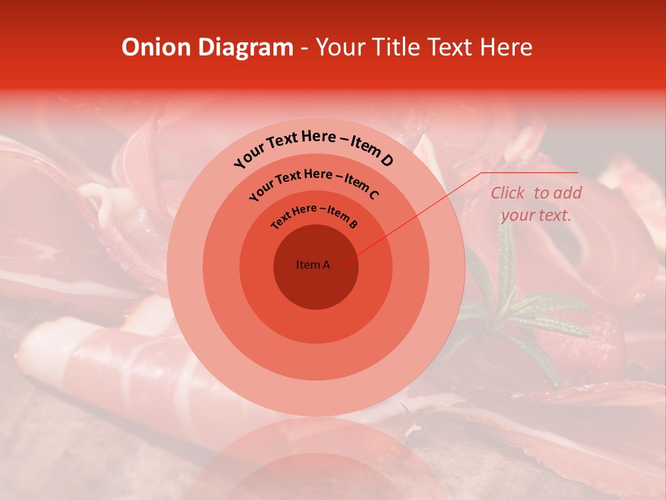 A Plate Of Meat With A Leaf On Top Of It PowerPoint Template