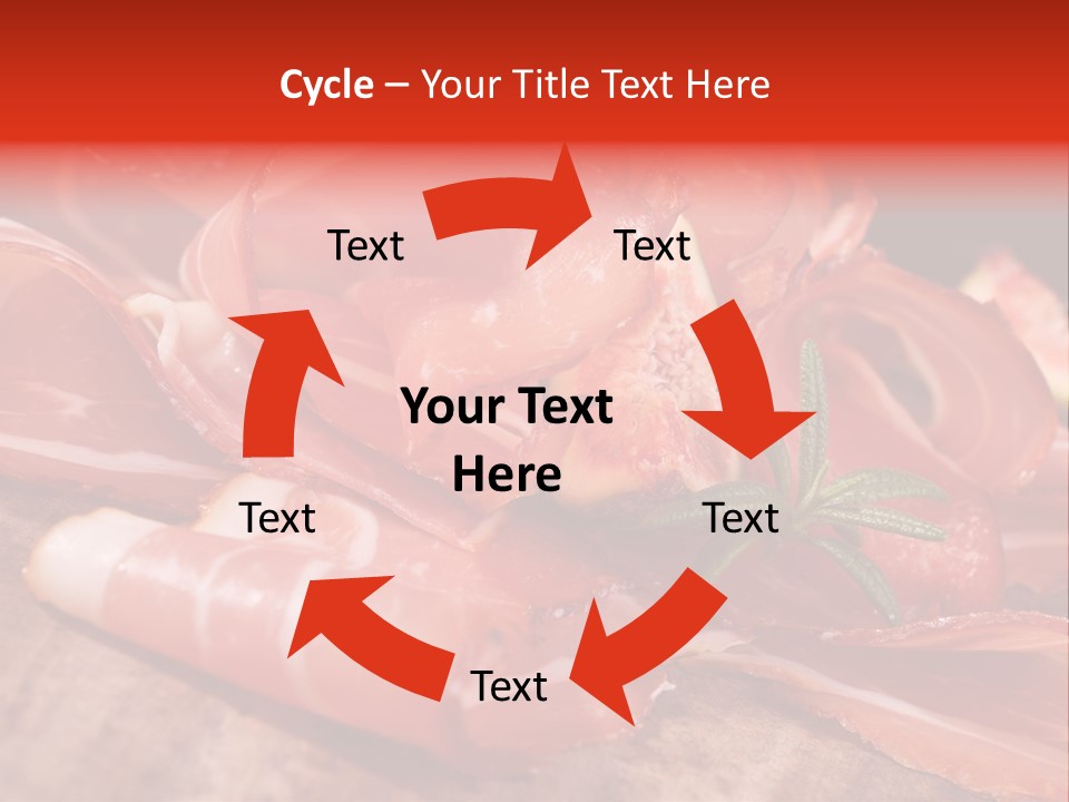 A Plate Of Meat With A Leaf On Top Of It PowerPoint Template