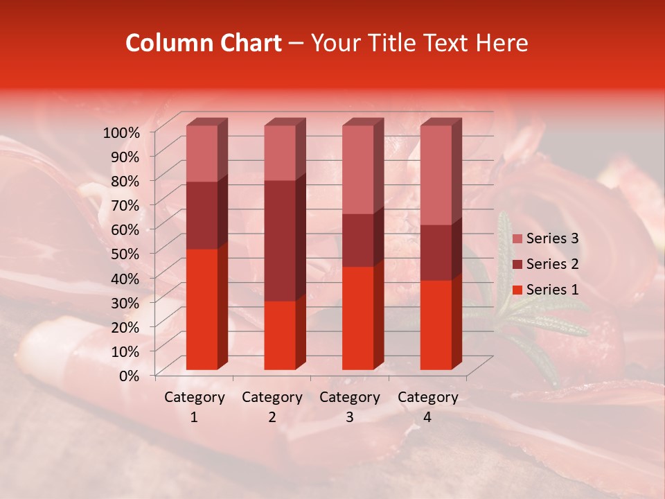 A Plate Of Meat With A Leaf On Top Of It PowerPoint Template