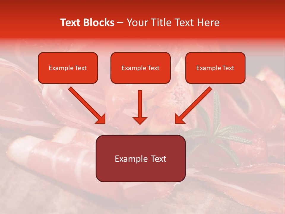A Plate Of Meat With A Leaf On Top Of It PowerPoint Template