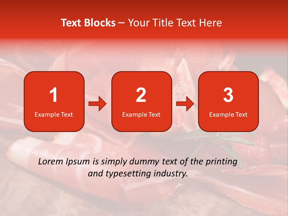 A Plate Of Meat With A Leaf On Top Of It PowerPoint Template