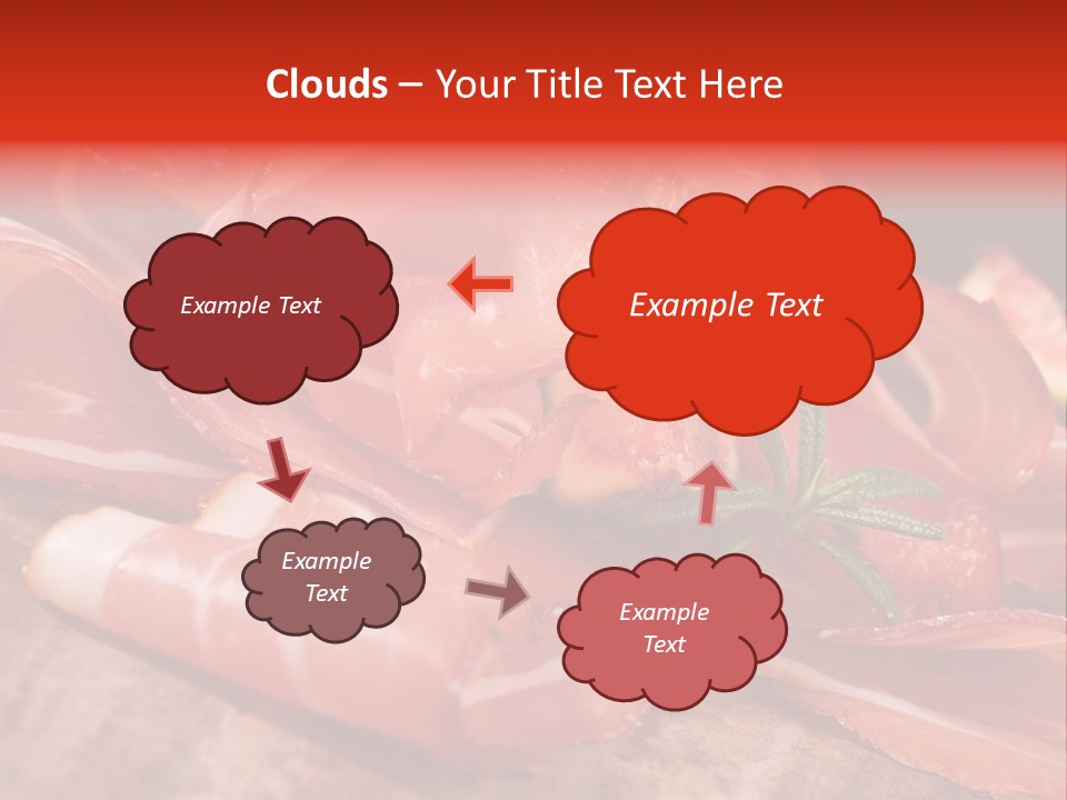A Plate Of Meat With A Leaf On Top Of It PowerPoint Template