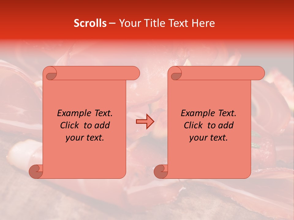A Plate Of Meat With A Leaf On Top Of It PowerPoint Template