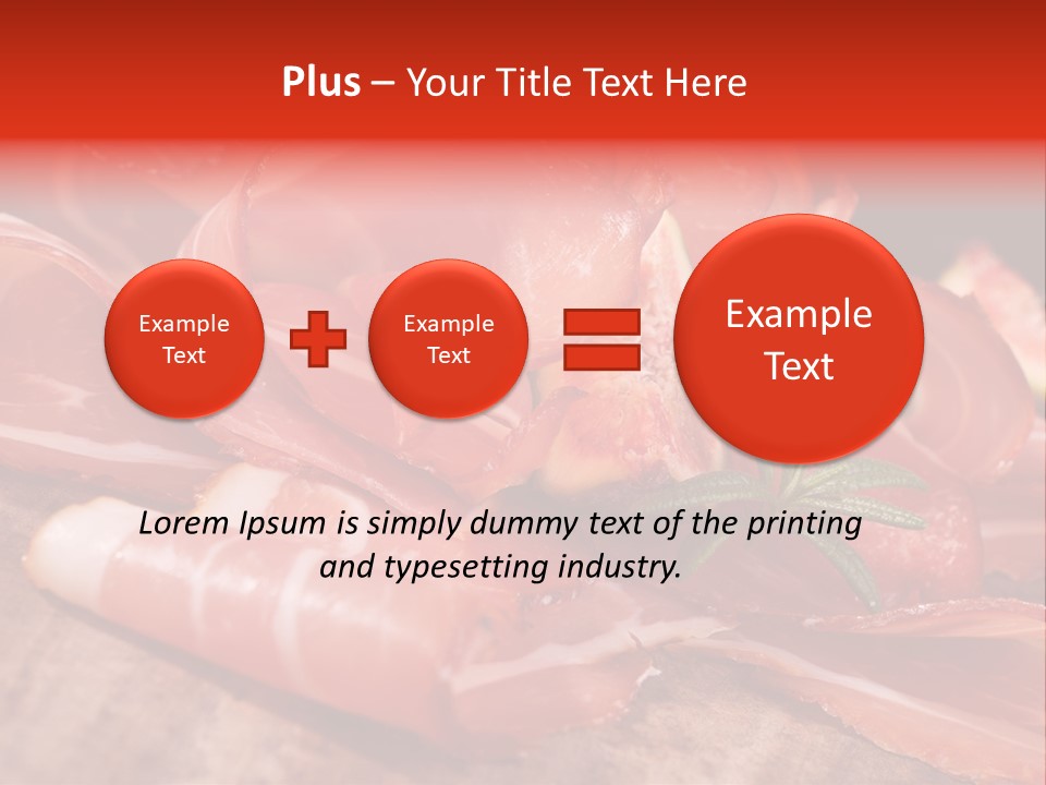 A Plate Of Meat With A Leaf On Top Of It PowerPoint Template
