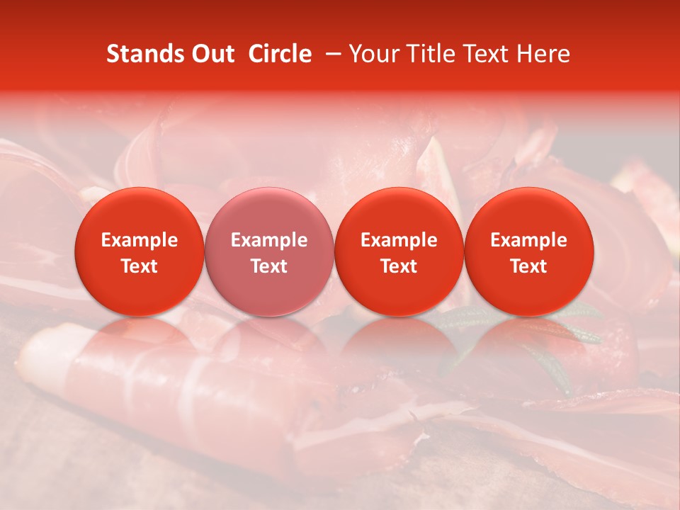 A Plate Of Meat With A Leaf On Top Of It PowerPoint Template