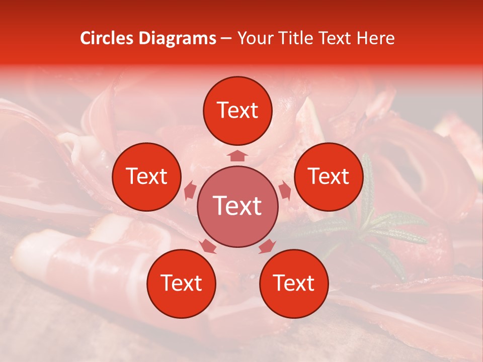 A Plate Of Meat With A Leaf On Top Of It PowerPoint Template