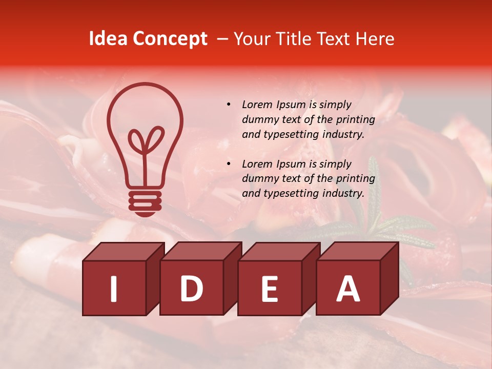 A Plate Of Meat With A Leaf On Top Of It PowerPoint Template