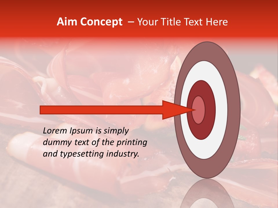 A Plate Of Meat With A Leaf On Top Of It PowerPoint Template
