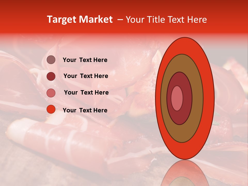 A Plate Of Meat With A Leaf On Top Of It PowerPoint Template