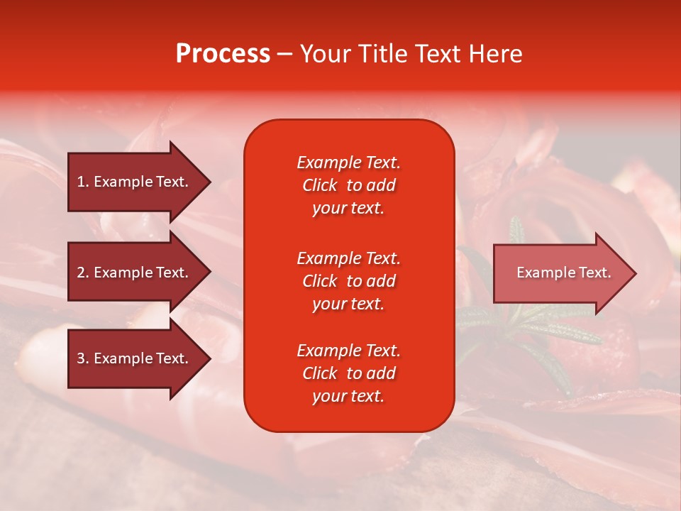 A Plate Of Meat With A Leaf On Top Of It PowerPoint Template
