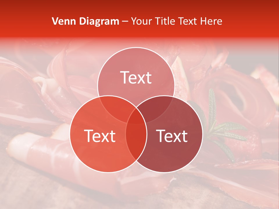 A Plate Of Meat With A Leaf On Top Of It PowerPoint Template