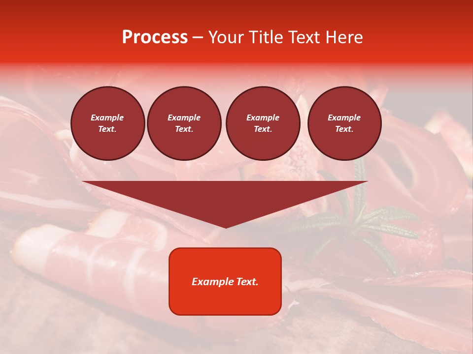 A Plate Of Meat With A Leaf On Top Of It PowerPoint Template