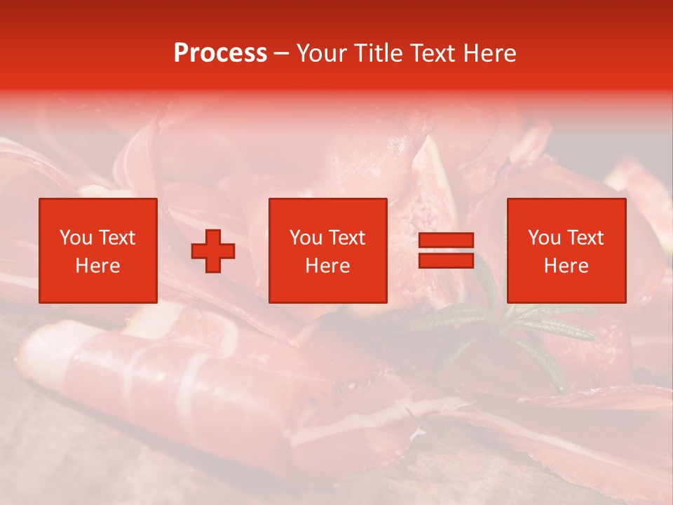A Plate Of Meat With A Leaf On Top Of It PowerPoint Template