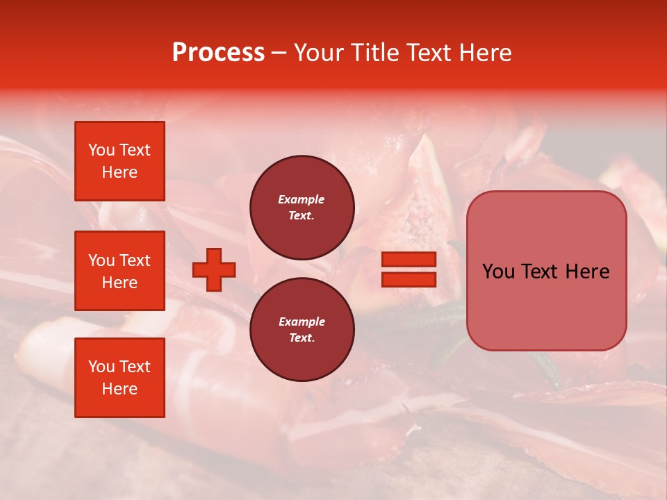 A Plate Of Meat With A Leaf On Top Of It PowerPoint Template