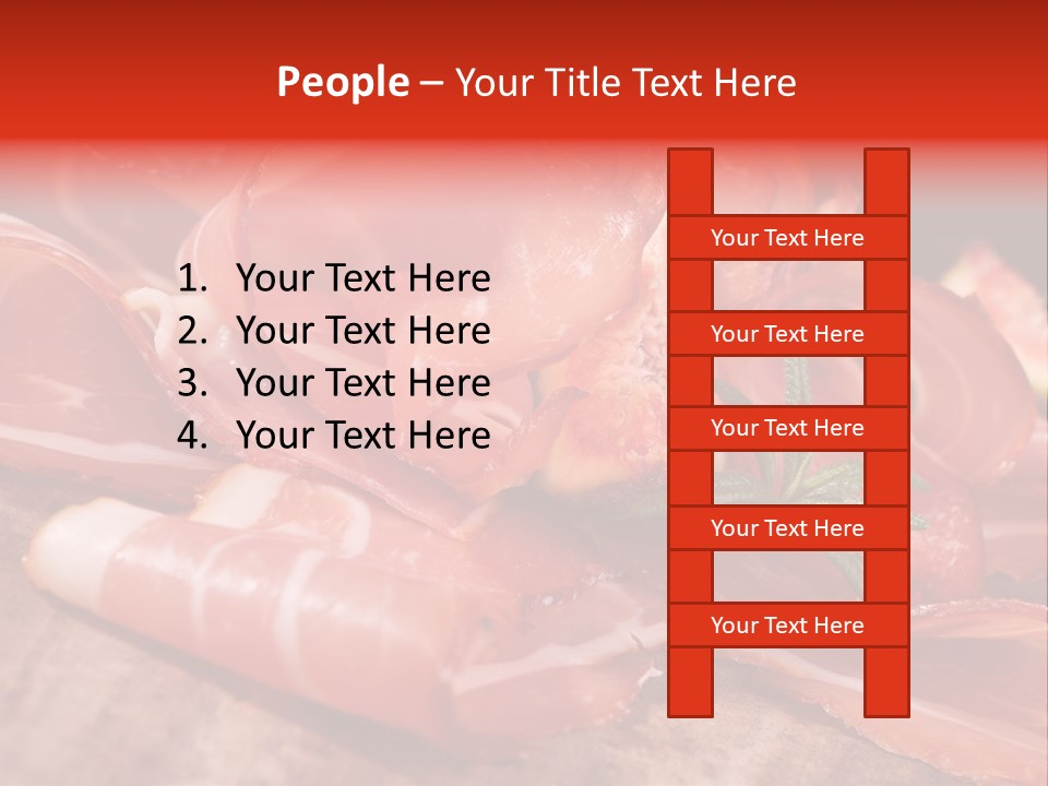 A Plate Of Meat With A Leaf On Top Of It PowerPoint Template