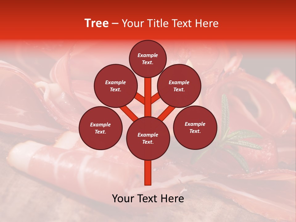 A Plate Of Meat With A Leaf On Top Of It PowerPoint Template