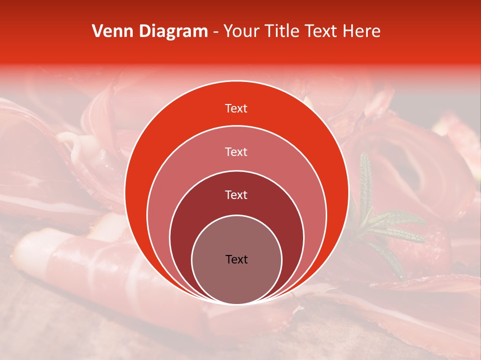 A Plate Of Meat With A Leaf On Top Of It PowerPoint Template