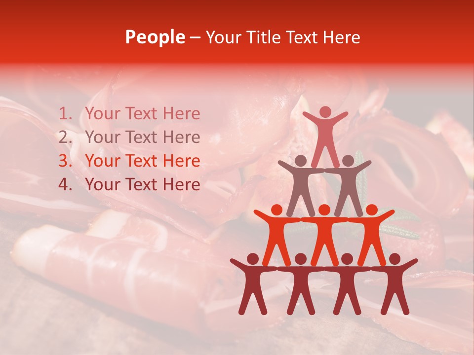 A Plate Of Meat With A Leaf On Top Of It PowerPoint Template