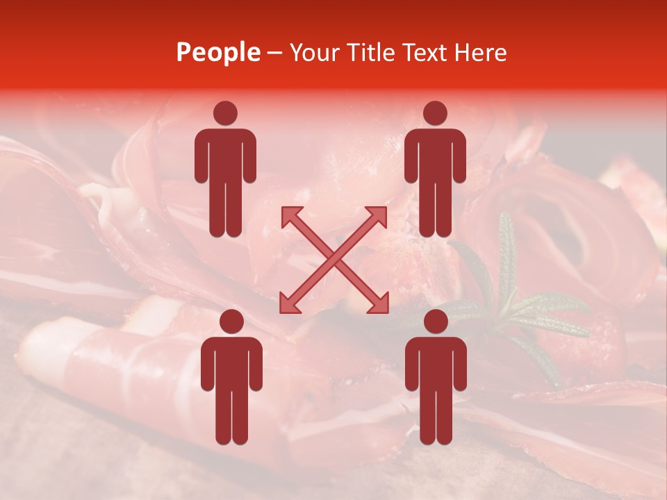 A Plate Of Meat With A Leaf On Top Of It PowerPoint Template