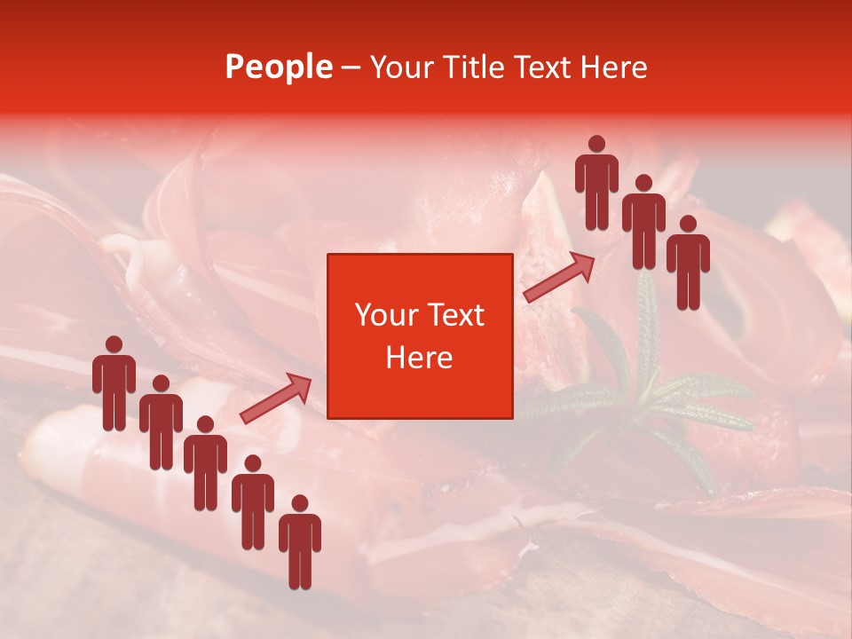 A Plate Of Meat With A Leaf On Top Of It PowerPoint Template