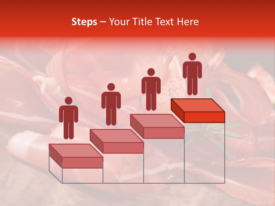A Plate Of Meat With A Leaf On Top Of It PowerPoint Template