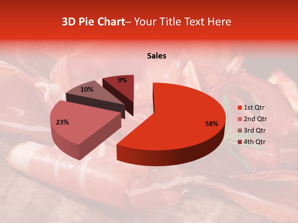 A Plate Of Meat With A Leaf On Top Of It PowerPoint Template