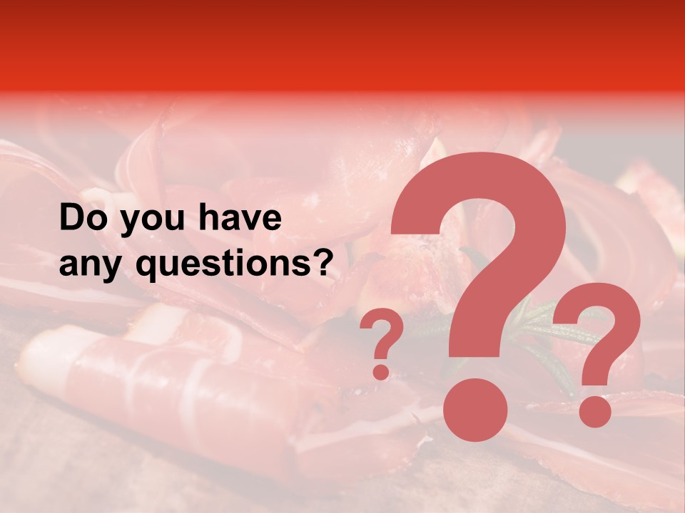 A Plate Of Meat With A Leaf On Top Of It PowerPoint Template