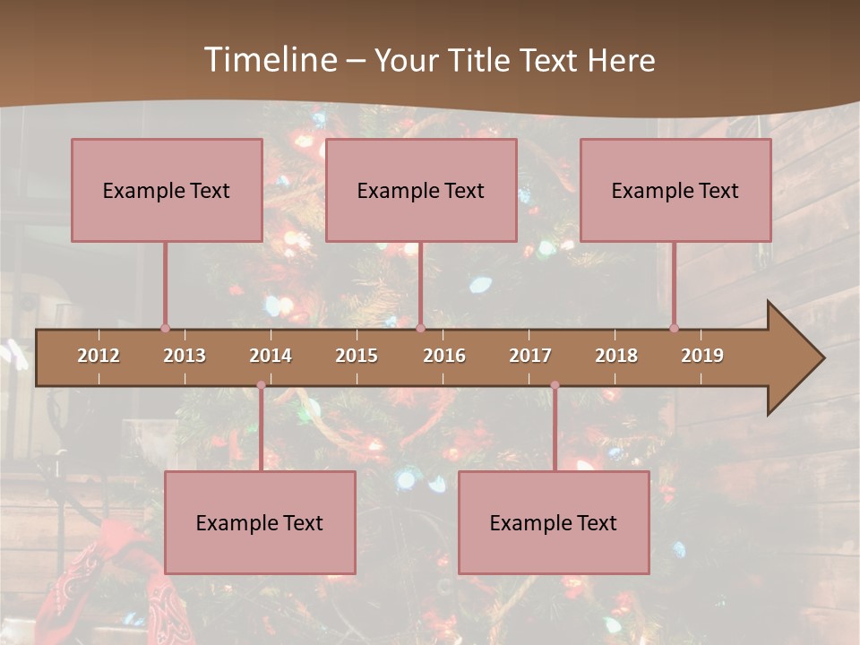 A Christmas Tree With Lights On It In Front Of A Window PowerPoint Template