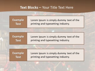 A Christmas Tree With Lights On It In Front Of A Window PowerPoint Template