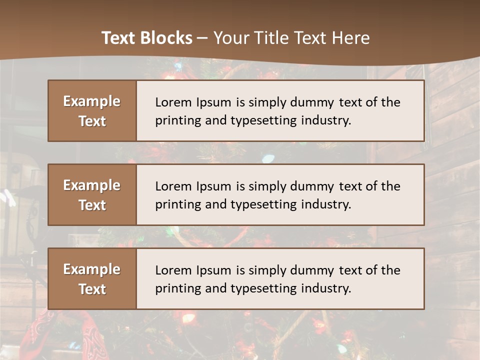 A Christmas Tree With Lights On It In Front Of A Window PowerPoint Template