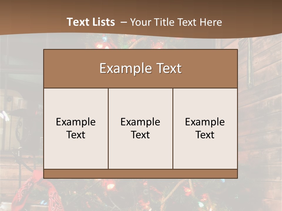 A Christmas Tree With Lights On It In Front Of A Window PowerPoint Template